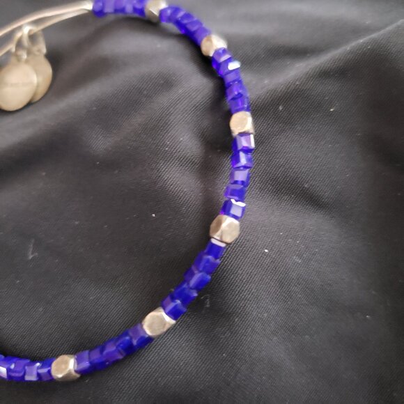 Alex and Ani Blue Beaded Charm Bangle Express Yourself LOVE    A  317 - Picture 2 of 3